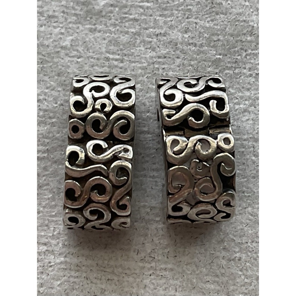 Lot Of 2 Pandora ALE 925 Sterling Silver S Swirl Clip Charm